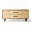 Meuble de rangement en bois de chêne avec finitions noires 150 x 45 x 75cm