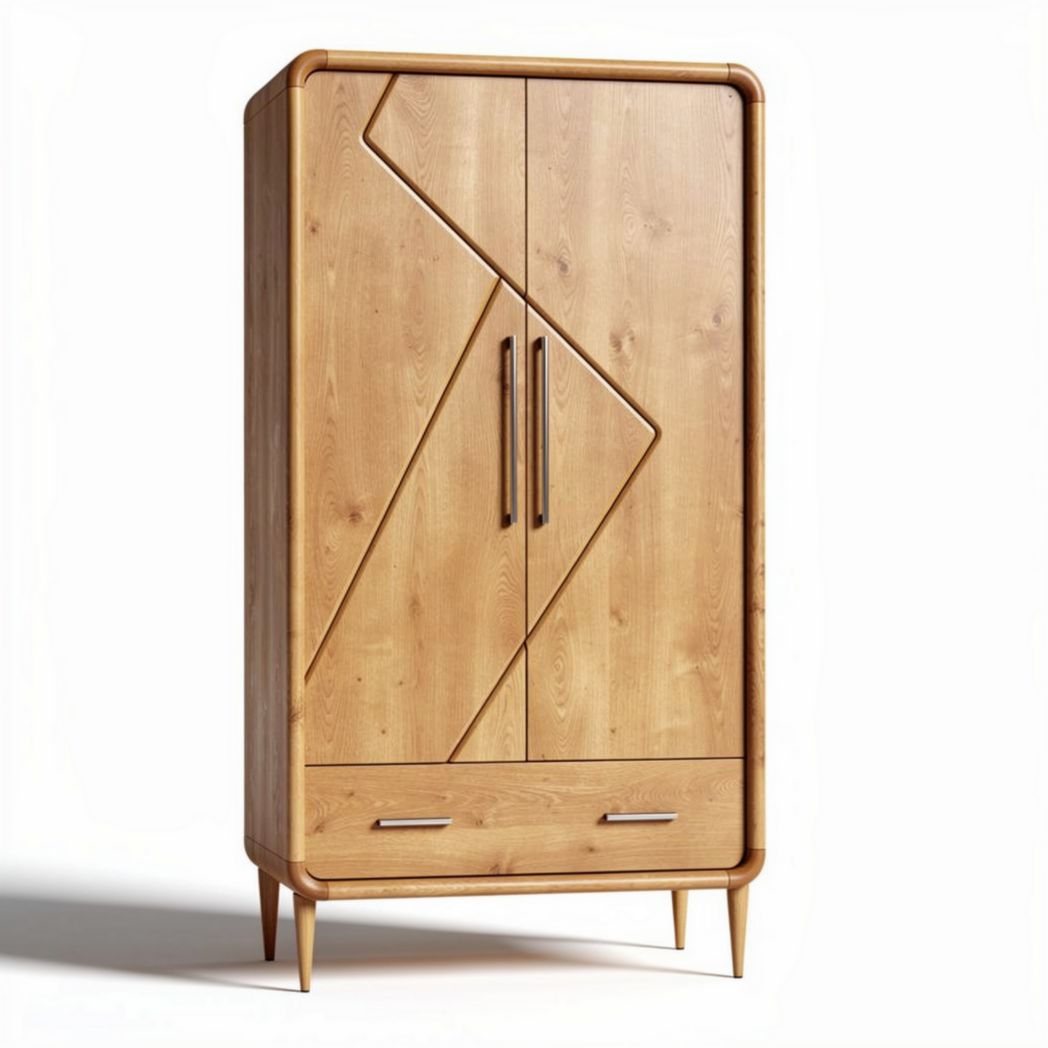 Armoire en bois de chêne avec design géométrique dimensions 80 x 40 x 180cm
