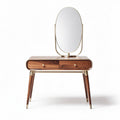 Coiffeuse en bois avec miroir ovale double tiroirs dimensions 120 x 60 x 75cm
