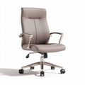 Chaise de bureau en simili cuir beige avec accoudoirs et roulettes 60 x 60 x 100cm