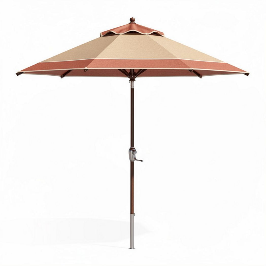 Parasol déporté en aluminium beige et brun 300 x 300 x 240cm pour terrasse